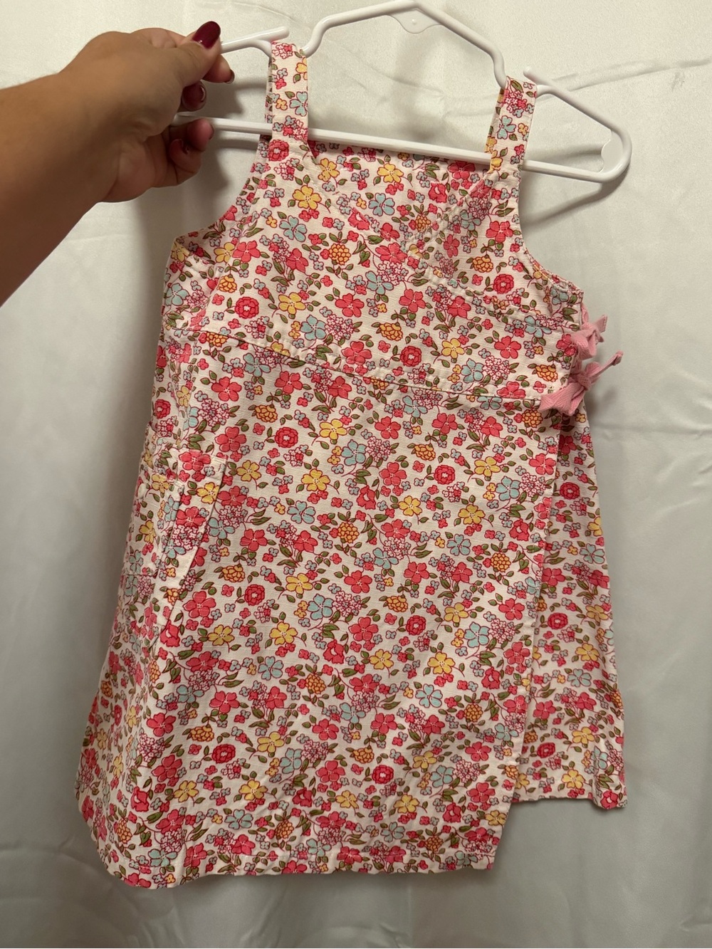 Vintage Old Navy Baby Floral Cotton Dress in White, Pink, Yellow, Green, Blue